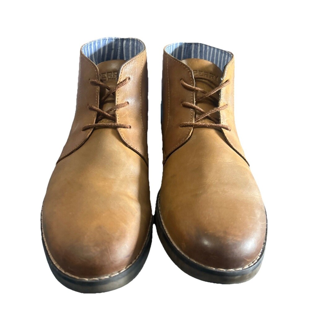 Sperry  Top Sider Men’s 12M Newman Chukka Tan Leather Water Resistance Boots